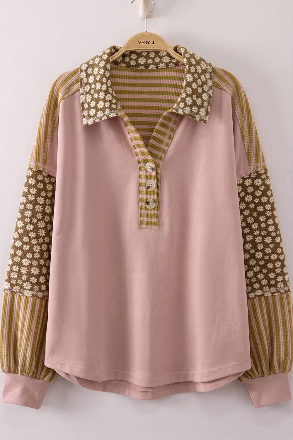 Janis Blush Contrast Top