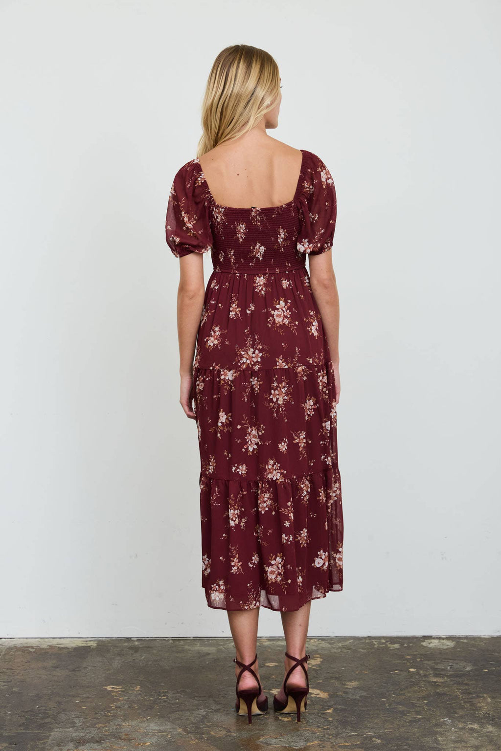 Floral Sweatheart Midi Dress