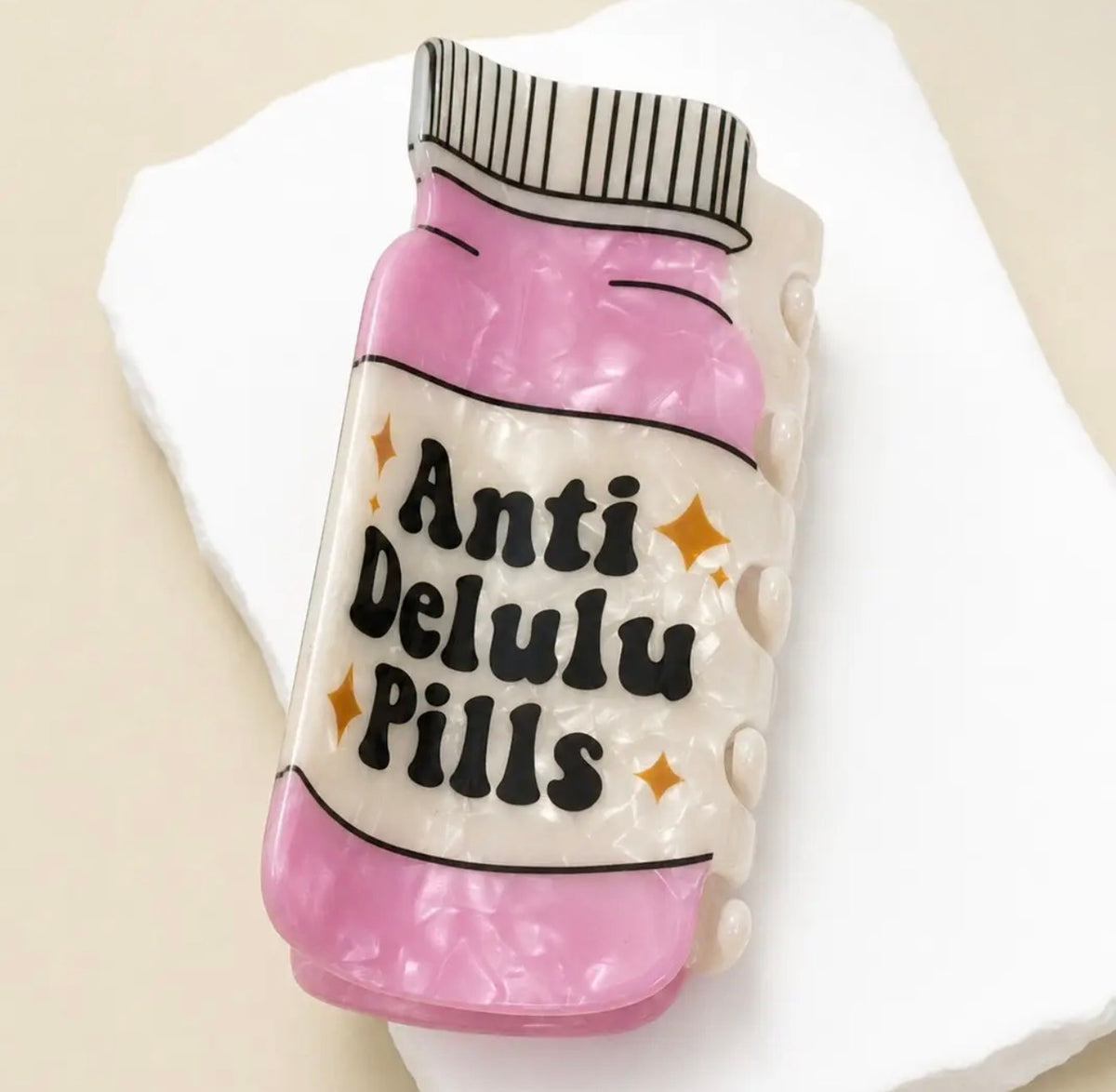 Anti Delulu Pills Hair Clip