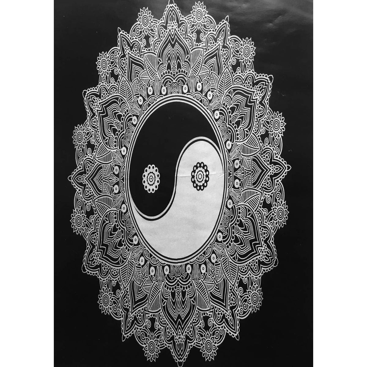 Yin-Yang Mandala Lotus Tapestry