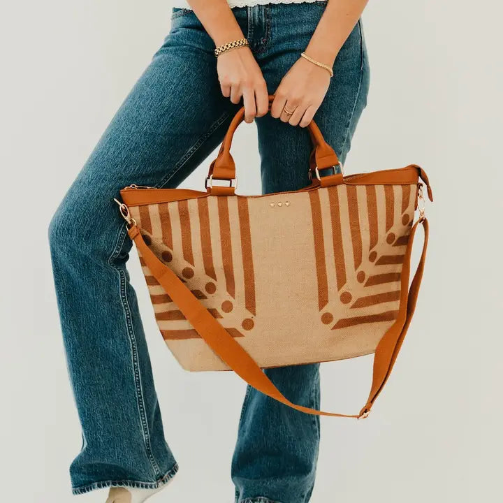 June Jute Tote Bag - Camel