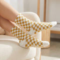 Yellow White Checkered Socks