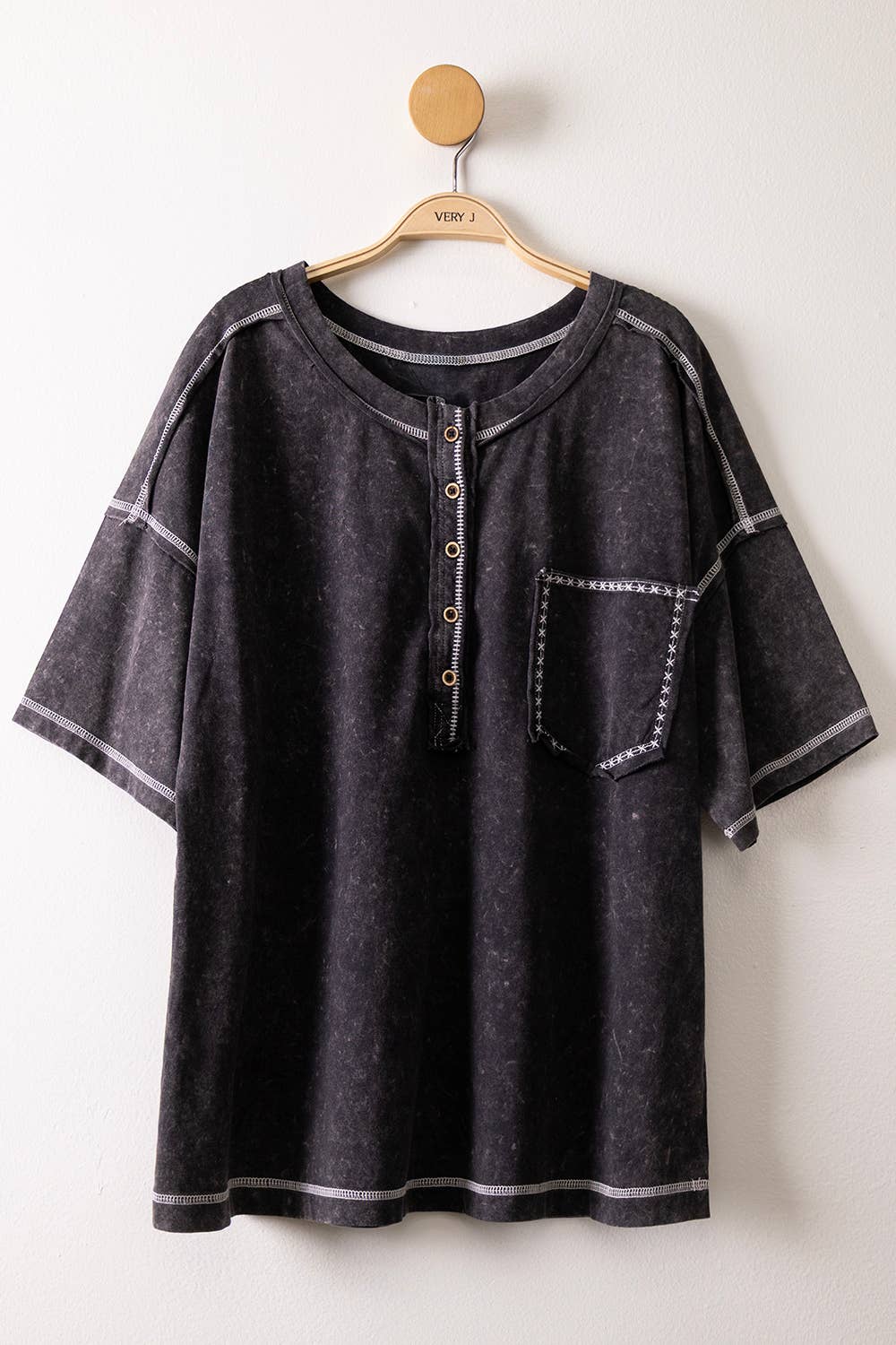 Oversized Pocket Tee - Black