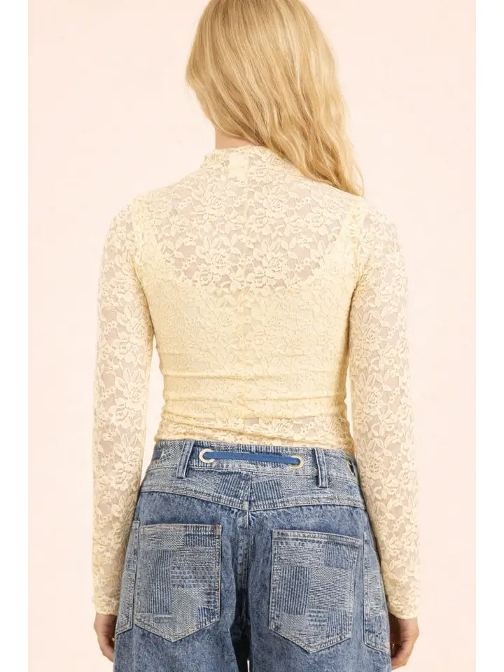 Sheer Lace Knit Top