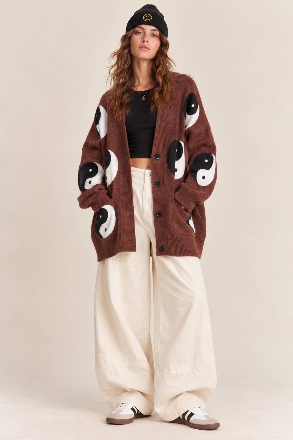 OVER SIZED YIN YANG CARDIGAN