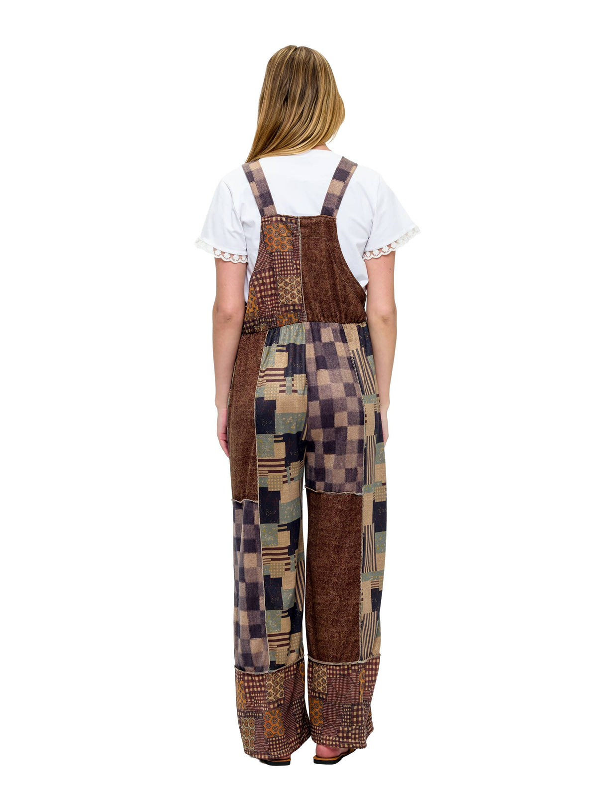 Overall Boho Patchwork Colorblock  Abstract Print