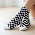 Black White Checkered Socks