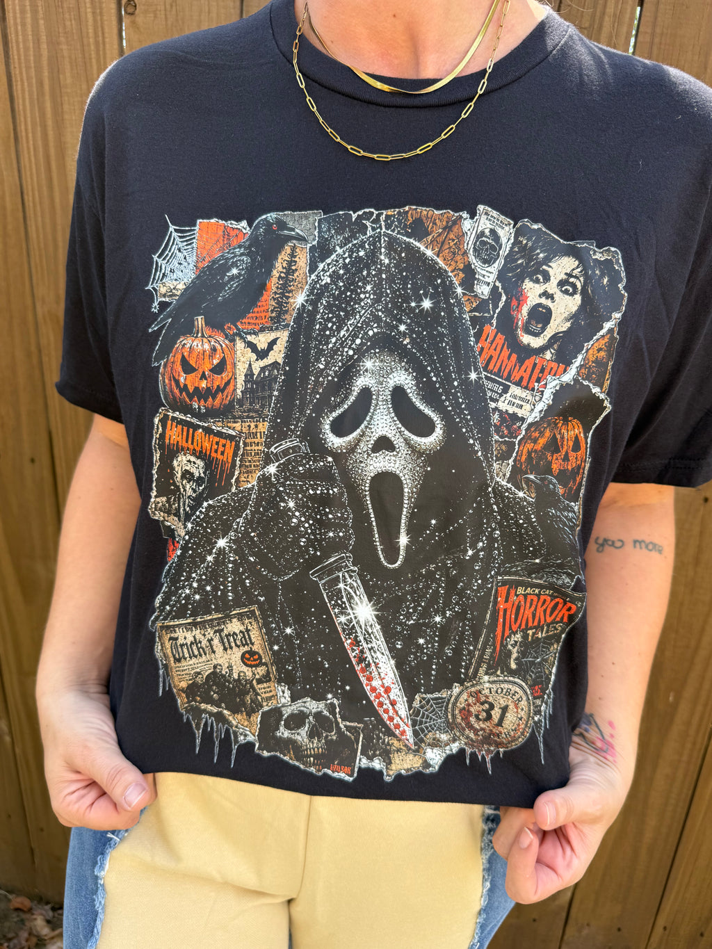 Ghost Face Collage Graphic Tee
