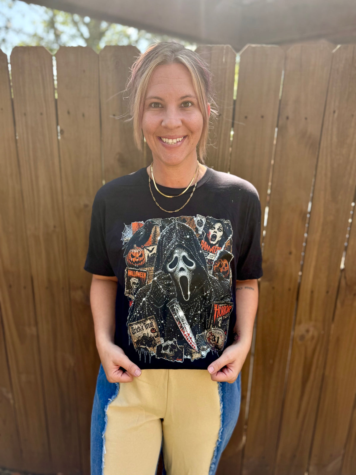 Ghost Face Collage Graphic Tee