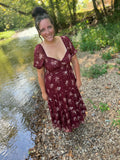 Floral Sweatheart Midi Dress