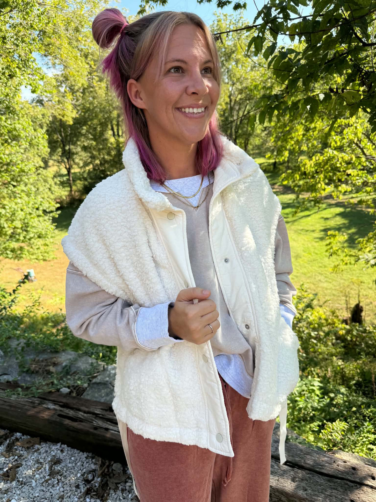 Ivory Sherpa Vest