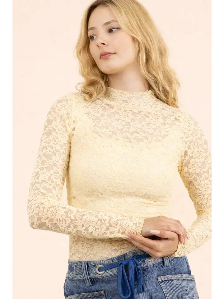 Sheer Lace Knit Top