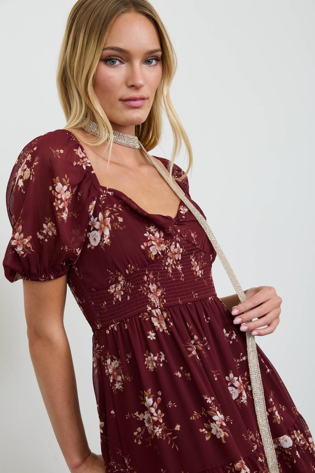 Floral Sweatheart Midi Dress
